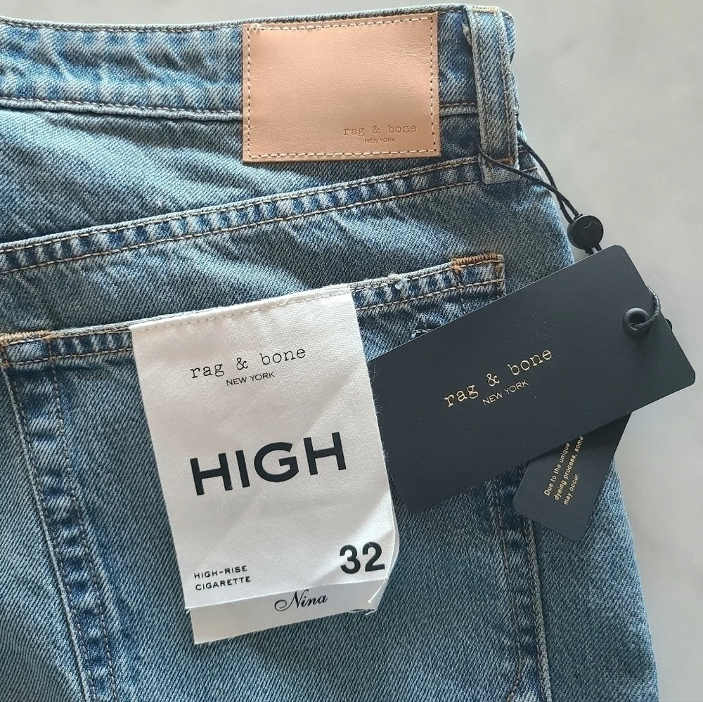 rag & bone Nina High Rise Ankle Cigarette Jeans, Size 32, NWT